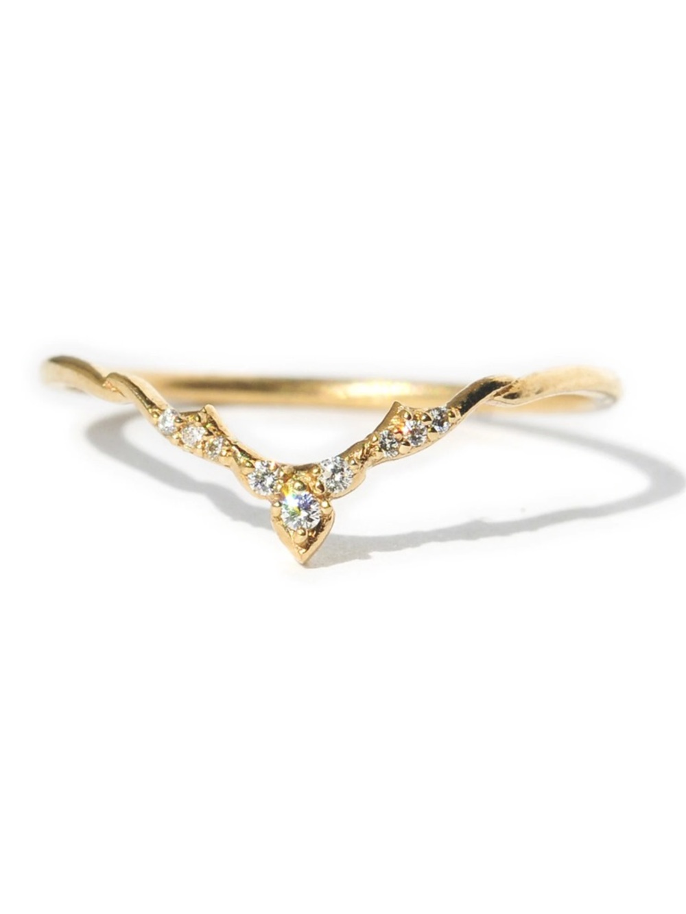 Sofia Zakia Altair Ring - 14K Yellow Gold - Nine 0.9-1.2mm diamonds - Size: 8